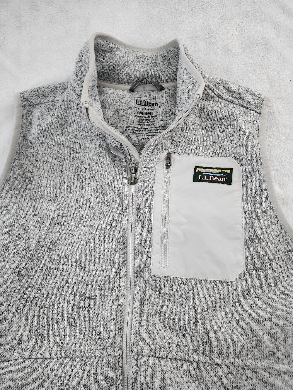 L. L. BEAN Women's Sweater Fleece Long Vest Heathered Pewter Size Medium Cozy